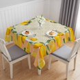thumbnail image 1 of Yellow Lemon Table Cloth Waterproof Tablecloths, Summer Boho Country Fruits Beige Geometric Tablecloth Dining Table Cover for Kitchen Party Tabletop Outdoor, Square Tablecloth 60x60 Inch, 1 of 9