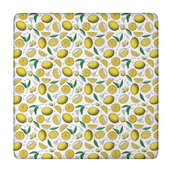 Yellow Lemon Tablecloth Fresh Fruit Print Cute Floral Summer Kitchen Decor for I Love Lemons Theme