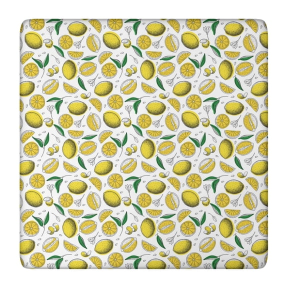 Yellow Lemon Tablecloth Fresh Fruit Print Cute Floral Summer Kitchen Decor for I Love Lemons Theme
