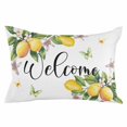 thumbnail image 1 of Yellow Lemon Throw Pillow Cover 20 x 26 Inch Decorative Pillow Cover Floral Flower Butterfly Watercolor White Lumbar Pillowcase Seasonal Rectangle Cushion Case for Couch Sofa Bed Living Room, 1 of 7