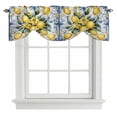 thumbnail image 1 of Yellow Lemon Tie Up Valance Curtains for Windows, Kitchen Curtains Window Treatments, Middle Century Blue Italian Textured Short Window Shades Valances for Bedroom Bathroom Cafe 42"x12", 1 of 8