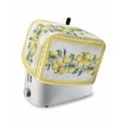 thumbnail image 1 of Yellow Lemon Toaster Cover 4 Slice, Large Kitchen Appliance Covers, Summer Botanical Plaid Elegant Pastoral Toaster Oven Cover with Loop, Bread Machine Cover Polyester Dust Cover Protection, 1 of 4