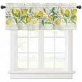 thumbnail image 1 of Yellow Lemon Valances for Windows Farmhouse Kitchen Curtains Valances Rod Pocket Valance Curtains for Kitchen Windows Country Botanical Fruit Sage Green Striped Window Valances for Bathroom 54"x18", 1 of 6