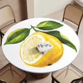 thumbnail image 1 of Yellow Lemon with Leaves Round Table Cover Kitchen Printed Waterproof Tablecloth Elastic Edged Tablecloth Fits Party Wedding Indoor Outdoor Tables, 1 of 8