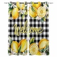 thumbnail image 1 of Yellow Lemons Blackout Curtains for Bedroom/Living Room, Thermal Insulated Kitchen Curtains, Summer Fruits Leaves Botanical Buffalo Plaid Grommet Darkening Window Treatment Drapes 52"x72"x2, 1 of 8