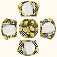 thumbnail image 1 of Yellow Lemons and Flowers on Checkered Background Round Table Placemats Set Of 5 Wedge Table Mats Washable Heat Resistant Place Mat For Dining Table Kitchen Farmhouse Restaurant, 1 of 6