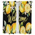 thumbnail image 1 of Yellow Lemons Kitchen Curtains 63 Inch Length, Summer Fruits Leaves Botanical Black Tiers Curtains for Living Room Berdoom Bathroom, Light Filtering Drapes Window Treatment 2 Panels 42"Wx63"L, 1 of 8