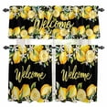 thumbnail image 1 of Yellow Lemons Kitchen Curtains Sets for Windows 24 Inch Length, Summer Fruits Leaves Botanical Black Rod Pocket Window Treatments Tier Curtains and Valances Set for Bedroom/Bathroom, 1 of 8