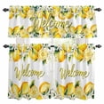 thumbnail image 1 of Yellow Lemons Kitchen Curtains Sets for Windows 36 Inch Length, Summer Fruits Leaves Pastoral Botanical Rod Pocket Window Treatments Tier Curtains and Valances Set for Bedroom/Bathroom, 1 of 8