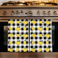 thumbnail image 1 of Yellow Lemons Kitchen Towels Set of 4, Summer Botanical Black White Checkered Absorbent Dish Towels for Kitchen, Microfiber Hand Towel, Quick Drying Tea Towel for Cleaning Decorative Dishcloths, 1 of 7