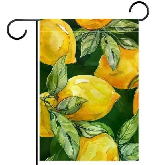 Yellow Lemons with Leaves Double Sided Garden Flag Decorative Weather Resistant Yard Flag, Large DIY Vertical Flag for Farmhouse Patio Lawn, 28x40 Inch