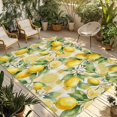 thumbnail image 1 of Yellow Lemons Outdoor Rug for Patio/Deck/Porch, Non-Slip Large Area Rug 5 x 8 Ft, Summer Botanical Checkered Pastoral Indoor Outdoor Rugs Washable Area Rugs, Reversible Camping Rug Carpet Runner, 1 of 8