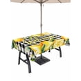 thumbnail image 1 of Yellow Lemons Outdoor Tablecloth - 60x120 Inch Rectangle Dining Table Cover, Summer Fruits Leaves Botanical Buffalo Plaid Waterproof Outdoor Table Cloth with Umbrella Hole & Zipper for Picnic/Patio, 1 of 7