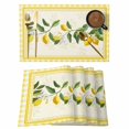 thumbnail image 1 of Yellow Lemons Placemats Set of 12, Summer Botanical Checkered Farmhouse Placemats for Dining Table, Place Mats for Kitchen Tabletop, Waterproof Wipeable Dining Table Mats Set, 1 of 9