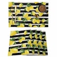 thumbnail image 1 of Yellow Lemons Placemats Set of 8, Summer Citrus Fruits Leaves Black Stripes Placemats for Dining Table, Place Mats for Kitchen Tabletop, Waterproof Wipeable Dining Table Mats Set, 1 of 9