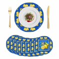 thumbnail image 1 of Yellow Lemons Round 13 Inch Placemats Set of 8, Summer Botanical Blue Modern Art HeatResistant Non Slip Place Mats for Dining Table, Wipeable Braided Kitchen Table Mats for Housewarming, 1 of 9