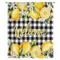thumbnail image 1 of Yellow Lemons Sheer Curtains 54 Inches Long, Summer Fruits Leaves Botanical Buffalo Plaid Light Filering Curtains, Breathable Simi Curtain Privacy Drapes for Kitchen Bathroom Small Window Treatment, 1 of 9