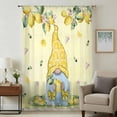 thumbnail image 1 of Yellow Lemons Sheer Curtains 63 Inches Long, Cute Gnomes Summer Fruits Rustic Flowers Light Filering Curtains, Breathable Simi Curtain Privacy Drapes for Living Room Bedroom Window Treatment, 1 of 9