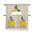 thumbnail image 1 of Yellow Lemons Swag Curtains for Living Room/Bedroom Windows, Summer Botanical Farmhouse Rustic Kitchen Curtains and Valances Set 36 Inch Length, Light Filtering Swags Valance Curtain Panels, 1 of 5