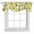 thumbnail image 1 of Yellow Lemons Tie Up Valance Curtains for Windows, Kitchen Curtains Window Treatments, Summer Citrus Fruits Leaves Country Vintage Short Window Shades Valances for Bedroom Bathroom Cafe 42"x12", 1 of 8