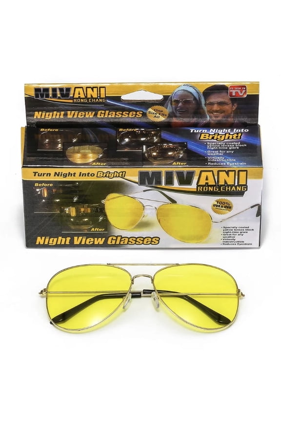 Yellow Lens Driving Night Vision Glasses Anti Glare Night Vision Glasses Metal Aviation Sunglasses