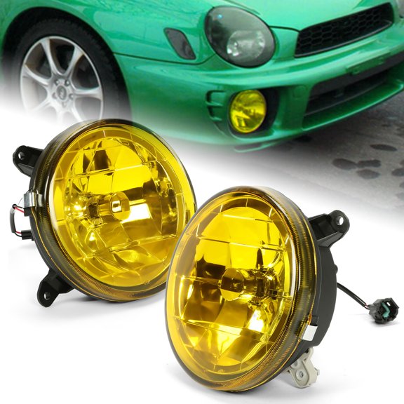 Yellow Lens Glass Fog Light Set Fit For 2002-2003 Subaru Impreza RS / WRX