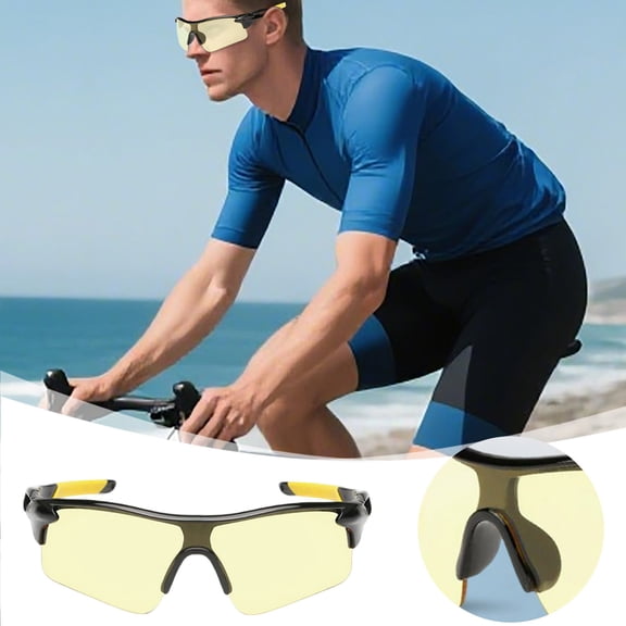 Yellow Lens Polarized Night Driving Glasses Anti-Glare High Definition Vision Eyewear Reduce Eye Strain for Unisex Outdoor Cycling Daily Driving