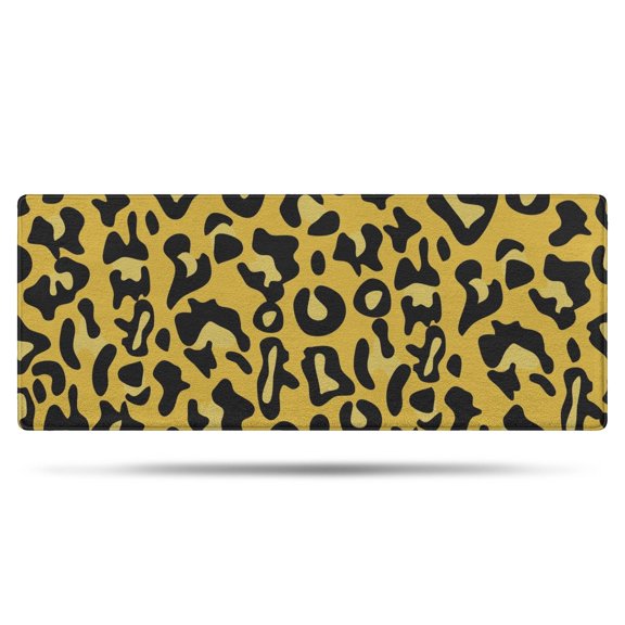 Yellow Leopard Pattern Bathroom Rugs Mat,Non Slip Microfiber Bathroom Rug,Rubber Backing,Soft Bathroom Mats for Bathroom Floor,Tub and Shower,60x24in(150x60cm)