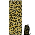 thumbnail image 1 of Yellow Leopard Pattern Hot Yoga Mat Towel Non Slip for Hot Yoga - Quick-Drying Yoga Mat Cover with 4 Corner Pockets with Travel Bag - Hot Yoga Towel Non Slip 74"x26", 1 of 6