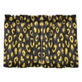 thumbnail image 1 of Yellow Leopard Pattern Tier Curtains Tier Kitchen Living Room Bedroom Balcony 2 Panels 27x24 Inch, 1 of 9