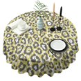 thumbnail image 1 of Yellow Leopard Print Pattern Round Tablecloth 60"x60",Wrinkle Wipeable Table Cloth for Kitchen Dining Room Picnic Patio Party, 1 of 6