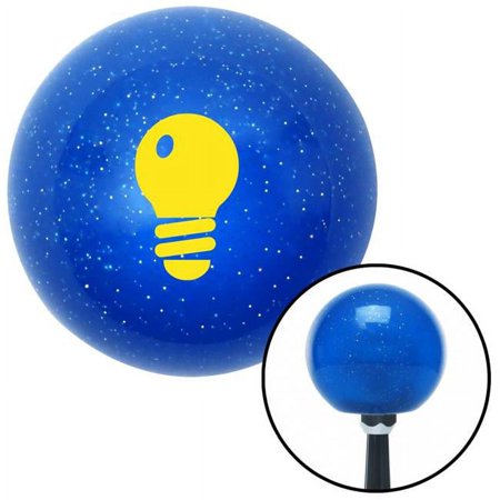 Yellow Light Bulb Blue Metal Flake Shift Knob with M16 x 1.5 Insert Shifter Auto
