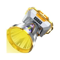 Yellow Light LED Headlamp with Zoom Feature, Rechargeable Headlight, 1800mAh Battery for Outdoor Activities and Work