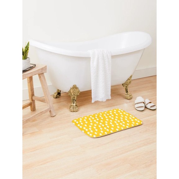 Yellow Lightning Bolt Pattern Doormat, Non-Slip Backing, 40x60 cm or 50x80 cm