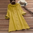 thumbnail image 1 of Yellow Lightweight Button Down Shirt Women, Linen Athletic Tops, Long Sleeve Women Blouses Dressy Casual, Womens Clothes Trendy Spring 2024, Cute Summer Shirts for Women, 1 of 4