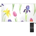 thumbnail image 1 of Yellow Lily Pink Tulip Spring Flower Beach Towel 31" x 71", Quick Dry Bath Towel Super Absorbent Lightweight Travel Towel for Beach Yoga Swim Sport Camping Holiday, 1 of 7
