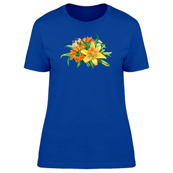 Yellow Lily With Plants Wedding T-Shirt Women -Image by Shutterstock, Female Large