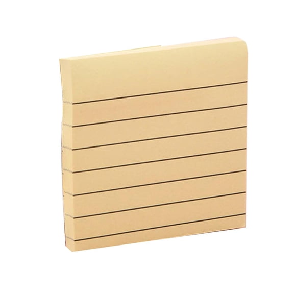 Yellow Lined Sticky Notes, 1 Pad, 3x3 Inch Aesthetic Design, Neutral Boho Style for Office and Home Desk, 1 Piece