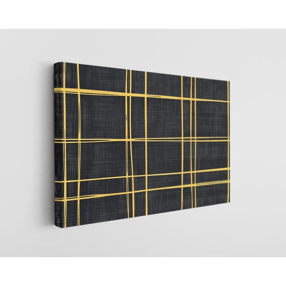 Yellow Lines on Cloth Pattern Canvas Wall Art - High-Quality Abstract Print - Handcrafted Modern Decor - Stylish Wall Art - Gift for Home or Office