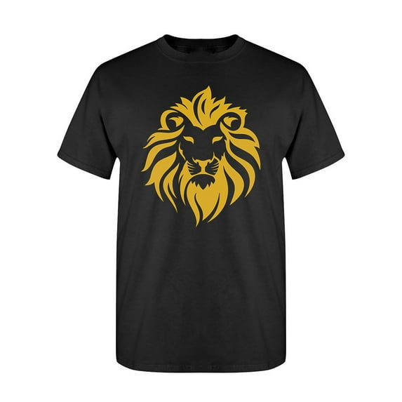 Yellow Lion Head Design T-Shirt Men -Image by Shutterstock, Male 3X-Large