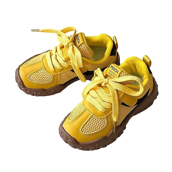 Yellow Little Ones Adjustable Strap Sandals With Cushioned Sole For Breathable And Comfortable Experience Suitable For Various Occasions And Play Non Slip Base
