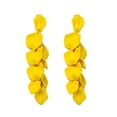 thumbnail image 1 of Yellow Long Acrylic Rose Petal Dangle Drop Earrings for Women Exaggerated Flower Tassel Statement Earring, 1 of 5