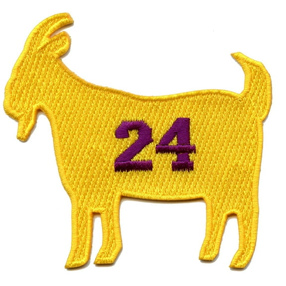 Yellow Los Angeles GOAT #24 Basketball Parody Embroidered Iron On Patch