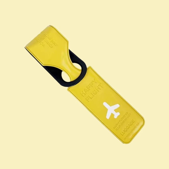 Yellow Luggage Tags 25cm Long PVC Id Tag Waterproof Write Your Name and Contact for Suitcase Carry - on and Handbag