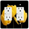 thumbnail image 1 of Yellow Macro Tulips on Black Background - GFI Switch Plate Cover - Double GFI Cover, 1 of 1