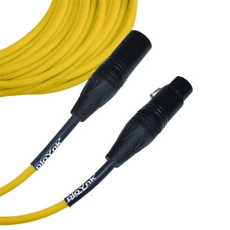 Yellow Male To Female XLR Microphone Cable - 50 Ft Long