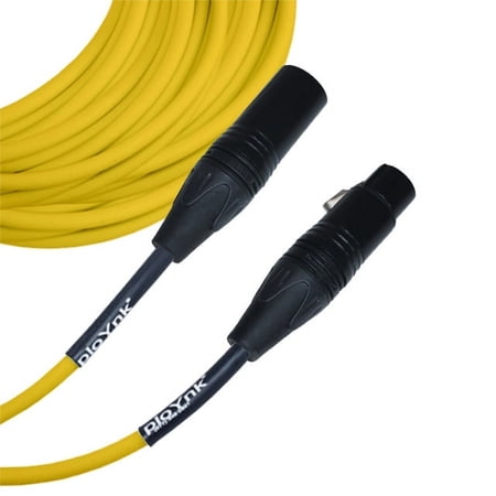 Yellow Male To Female XLR Microphone Cable - 60 Ft Long