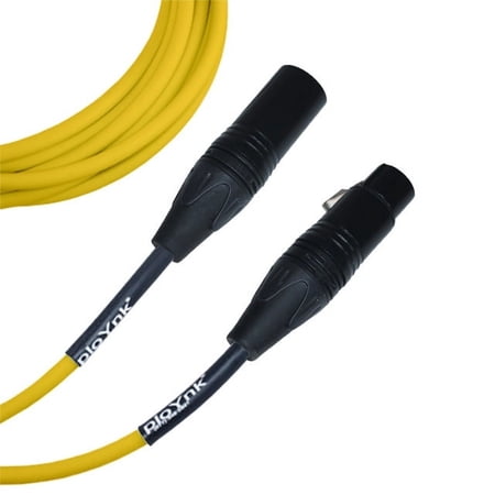 Yellow Male To Female XLR Microphone Cable - 8 Ft Long