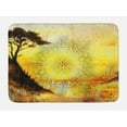thumbnail image 1 of Yellow Mandala Bath Mat, Dreamy Landscape in Painting Style Tree on Cliff Horizon Oriental Swirls, Plush Bathroom Decor Mat with Non Slip Backing, 29.5" X 17.5", Multicolor, by Ambesonne, 1 of 2