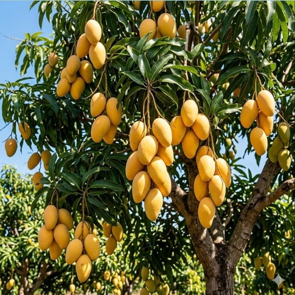 Yellow Mango Tree Tropical Mangos Plant Sweet Fruits Trees 6-12 Inch Tall 4" Pot